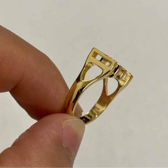 Michael Kors Gold-Tone Logo Ring Size 8 - Picture 6 of 13